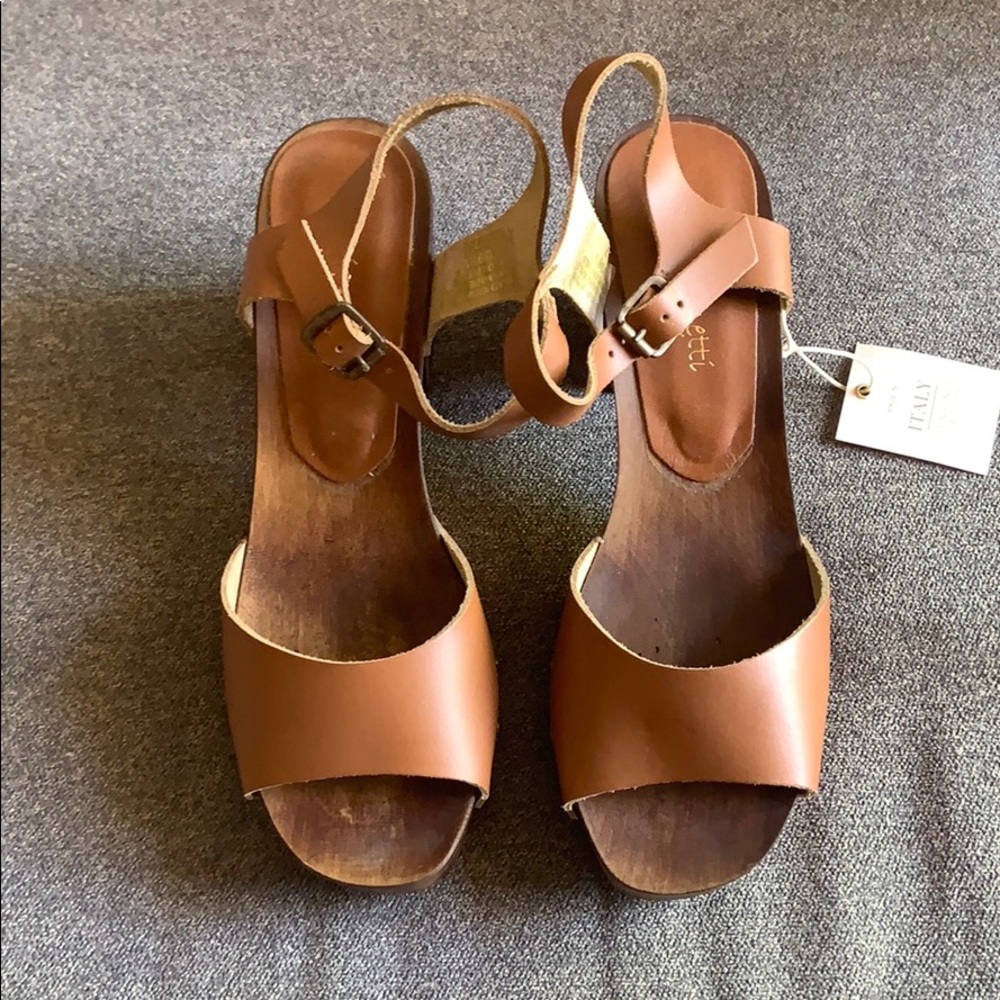 A. Giannetti wooden clog sandals